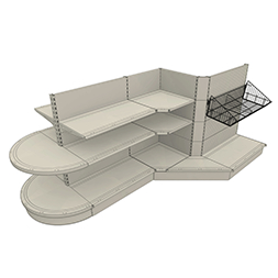Rak Gondola Supermarket Tiang 30x60mm Pitch Lubang 50mm